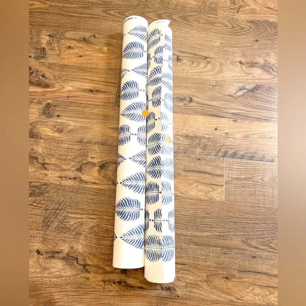 Peter Fasano Hand Printed Wallpaper Piccha Indigo Blue 2 Bolts Modern Coastal